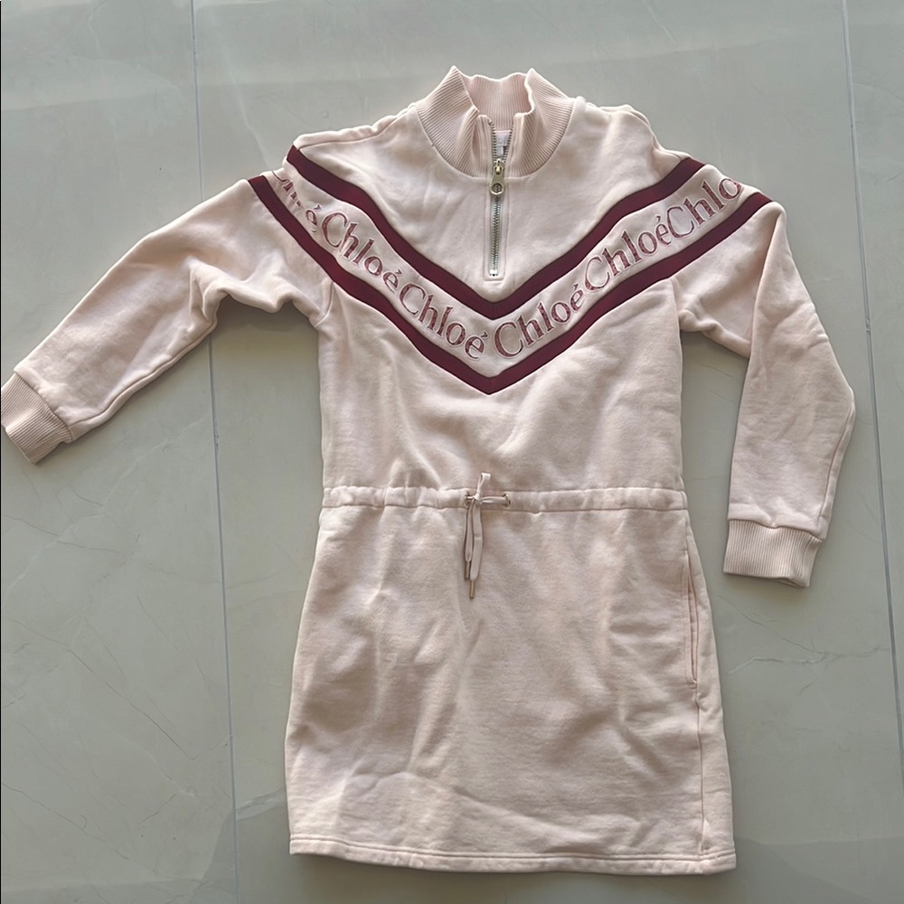 Chloé Cream and Burgundy Dress